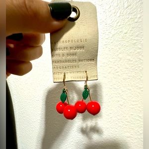 Anthropologie Red Cherry Earrings